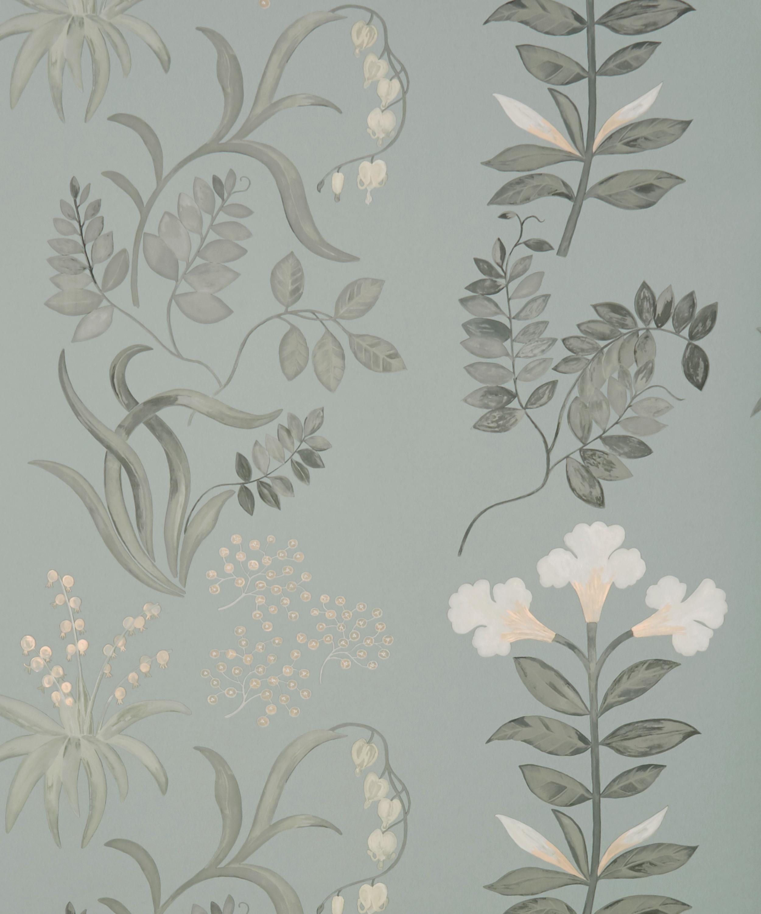 Botanical Stripe Pewter wallpaper Liberty London Wallpaper Liberty Art