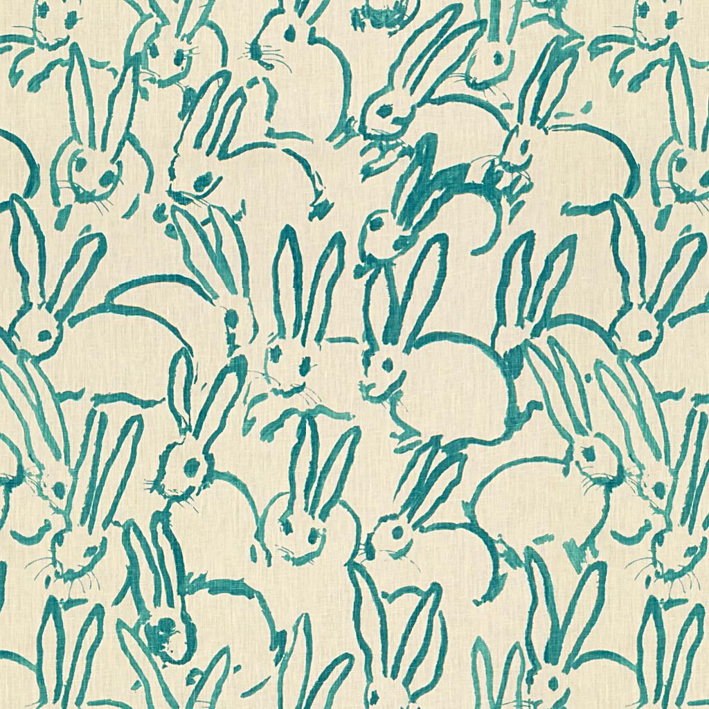 Hutch Print Turquoise Fabric Hunt Slonem Lee Jofa