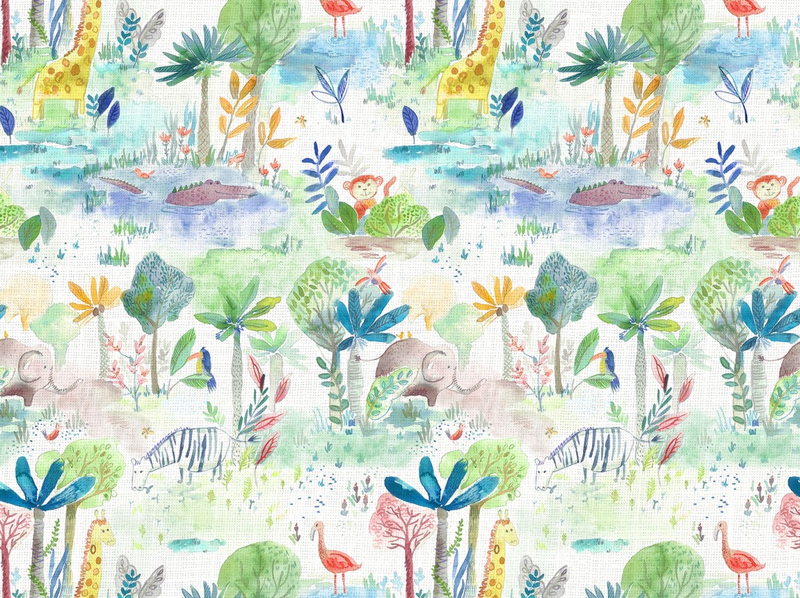 Jungle Fun Primary fabric Imaginations Children’s Collection Voyage