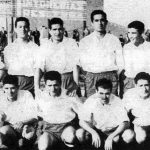 Jaume de Vega, segon per l'esquerra a baix, amb l'EC Granollers de la temporada 1954/1955