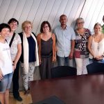 Collell, la tercera per l’esquerra, amb la comunitat educativa de Balenyà, dijous passat a la tarda