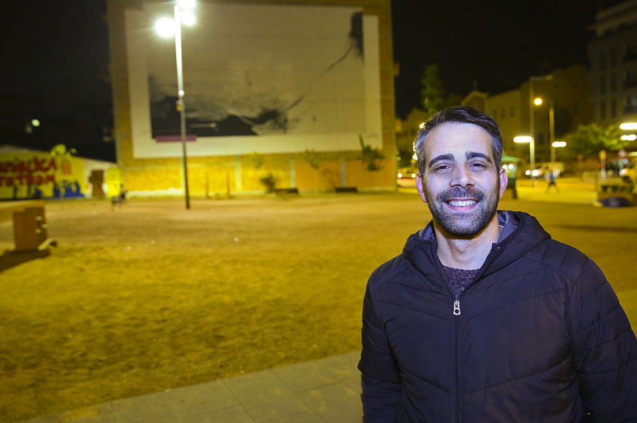 Arnau Martí a la plaça de la Noguera