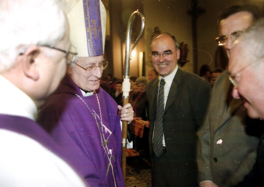 El bisbe Traserra amb el llavors alcalde de Granollers, Josep Pujadas