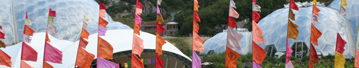 Flags flying at the Eden Project