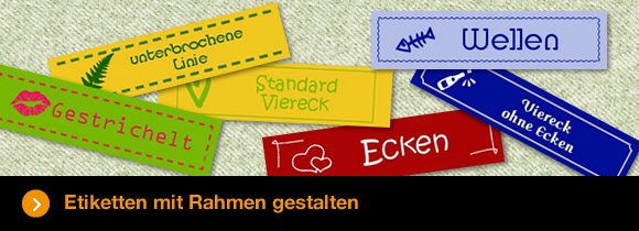 Etiketten mit Rahmen Etiketten mit Rahmen