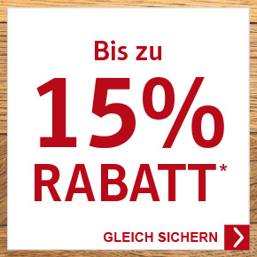 bis zu 15% Rabatt