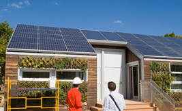 Solar Panels Producing Hot Water and Electricity
