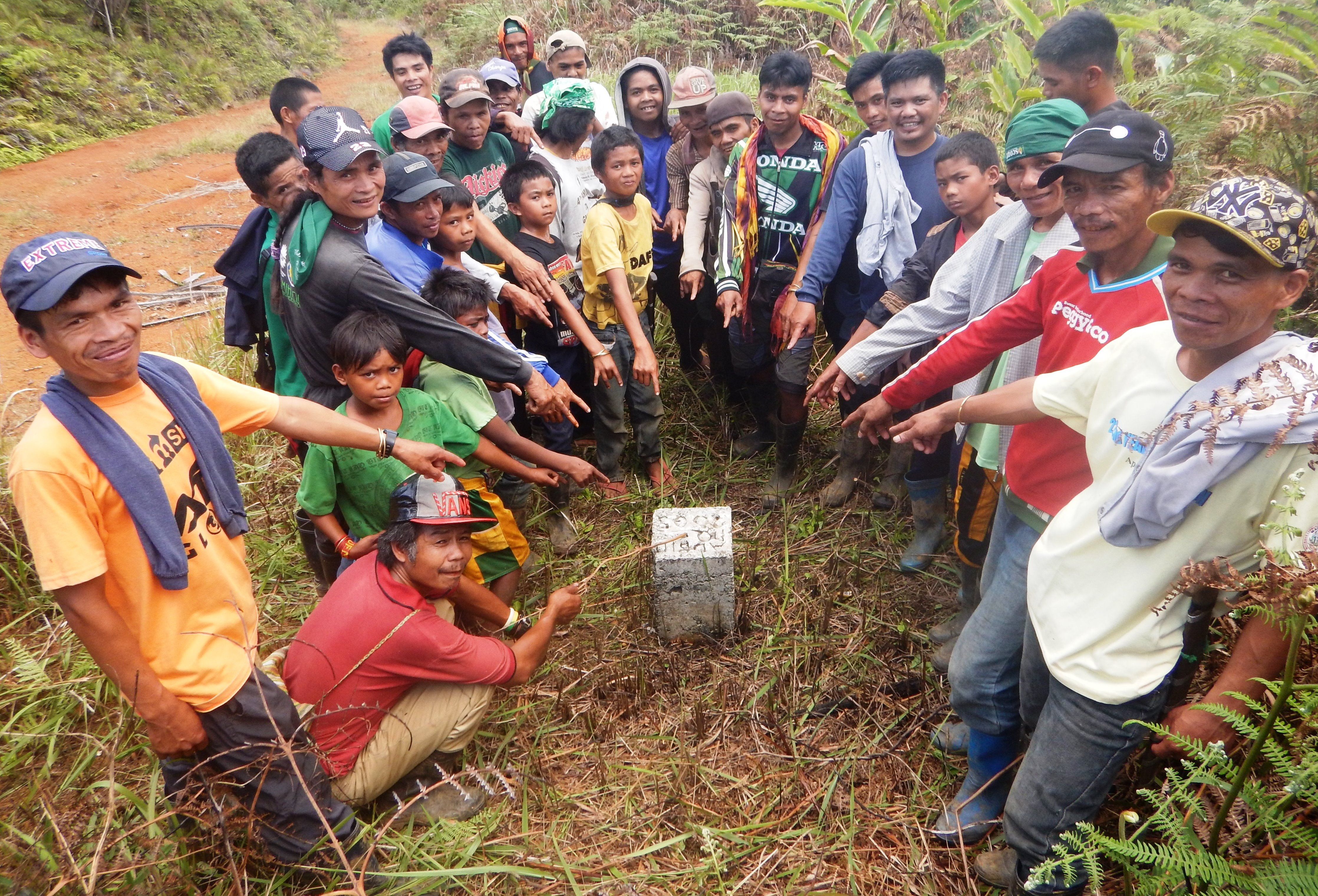 2. community members at one of the boundary marker of their ancestral domain during the conduct of annual forest monitoring