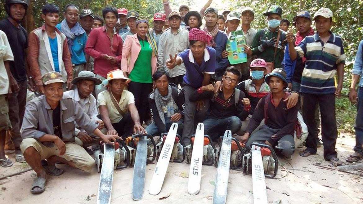 Forest patrol with confiscated chainsaws nerea turreira garcia