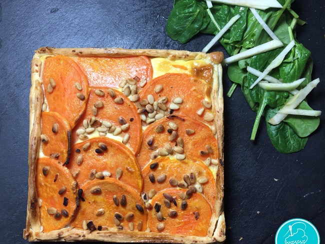 Tarte salée à la patate douce - Recette par Fil et Croq