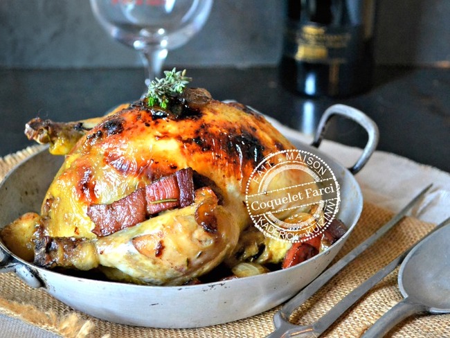 Coquelet farci de noël cuit en cocotte au four - Recette par kaderick