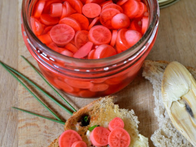 Pickles de légumes au vinaigre - Recette par une aiguille dans l potage