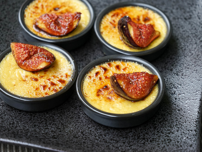 Crème brûlée au foie gras et aux figues - Recette par Chef Simon