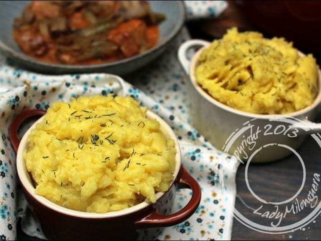 écrasé De Pomme De Terre à L'huile D'olive