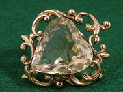 Antique 9ct  citrine heart bro