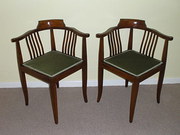 Pair Edwardian Inlaid Mahogany