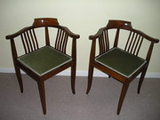 Pair of Edwardian Inlaid Corne