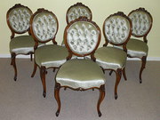 Set of 6 Victorian Walnut Ball