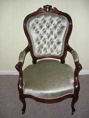 Walnut Framed Open Arm Firesid