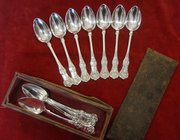 12 antique scottish silver teapsoons, glasgow.