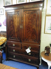 19th c mahogany converted press cupboard