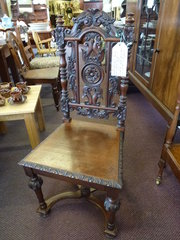 19th century oak hall chair