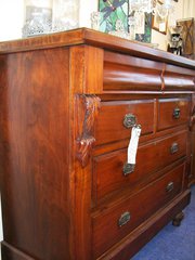 19th century walnut chest of draws