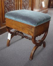 antique victorian walnut dressing stool