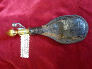 antique leather and brass shot pouch