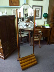 art deco oak framed cheval dressing mirror