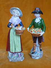 pair of sitzendorf figures. post 1856.