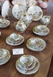 japanese hand decorated eggshell tea service