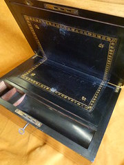 late victorian walnut writing box