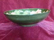 moorcroft green hibsicus footed bowl