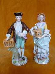 pair of sitzendorf figures. post 1856.