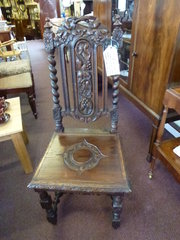 victorian oak high back chair