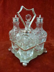 victorian silver plated cruet stand