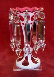 victorian cranberry - white & pink overlay lustre