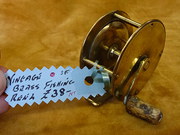 vintage brass fishing reel