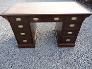 Edwardian Walnut Pedestal Desk
