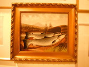 Oil on Canvas Salmon in landsc