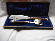 Silver Plated Horn Handled Fis