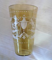 Bohemian Glass Tumbler  Enamel