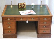 antique furniture fine quality oak partners desk Fine Quality Oak Partners Desk