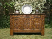 17th century carved oak coffer