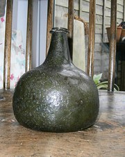 antique glass 18th century onion bottle 18th century onion bottle