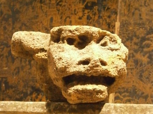 Antique Medieval Carved Stone Corbel Depicting A Grotesque Medieval Carved Stone Corbel Depicting A Grotesque