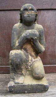 medieval carved stone figure o