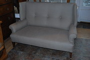 antique furniture edwardian wing sofa in linen Edwardian wing sofa in linen