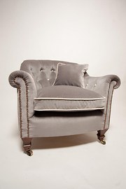 Upholstered chair in velvet